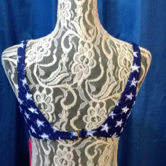 Xhilaration Blue with stars bikini TOP - Picture 3 of 7